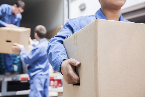 Student removals in Battersea with packed boxes ready for transport