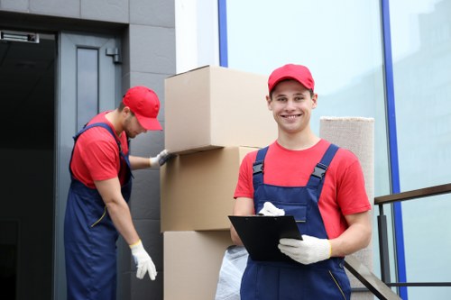 House removals team planning a move in Battersea with local street access