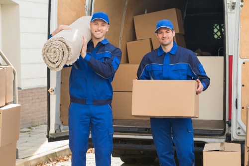 Packed moving boxes ready for a Battersea home relocation