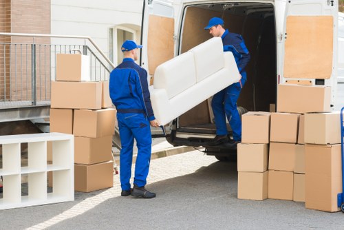Movers Battersea team preparing a safe house move with protective equipment