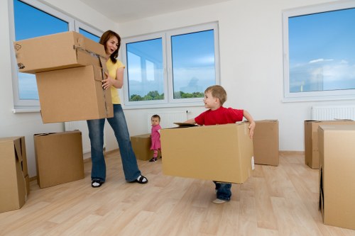Delivery and unloading stage of a professional moving service
