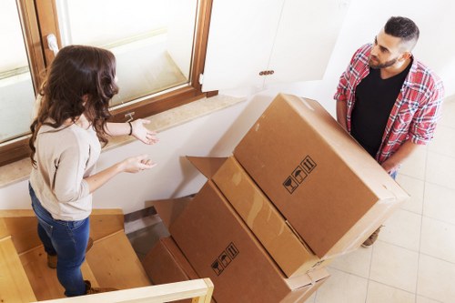 Piano movers planning access and loading for Battersea property